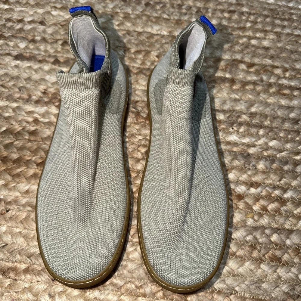 NEW Rothy's Boot Chelsea Light Tan Sage Women's Shoes Flats Slip Ons Size 7.5